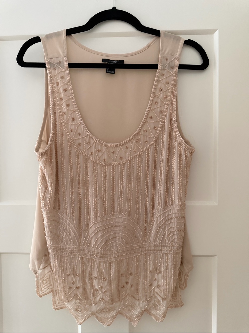 Forever 21 Beaded Blush Scoop Neck Camisole